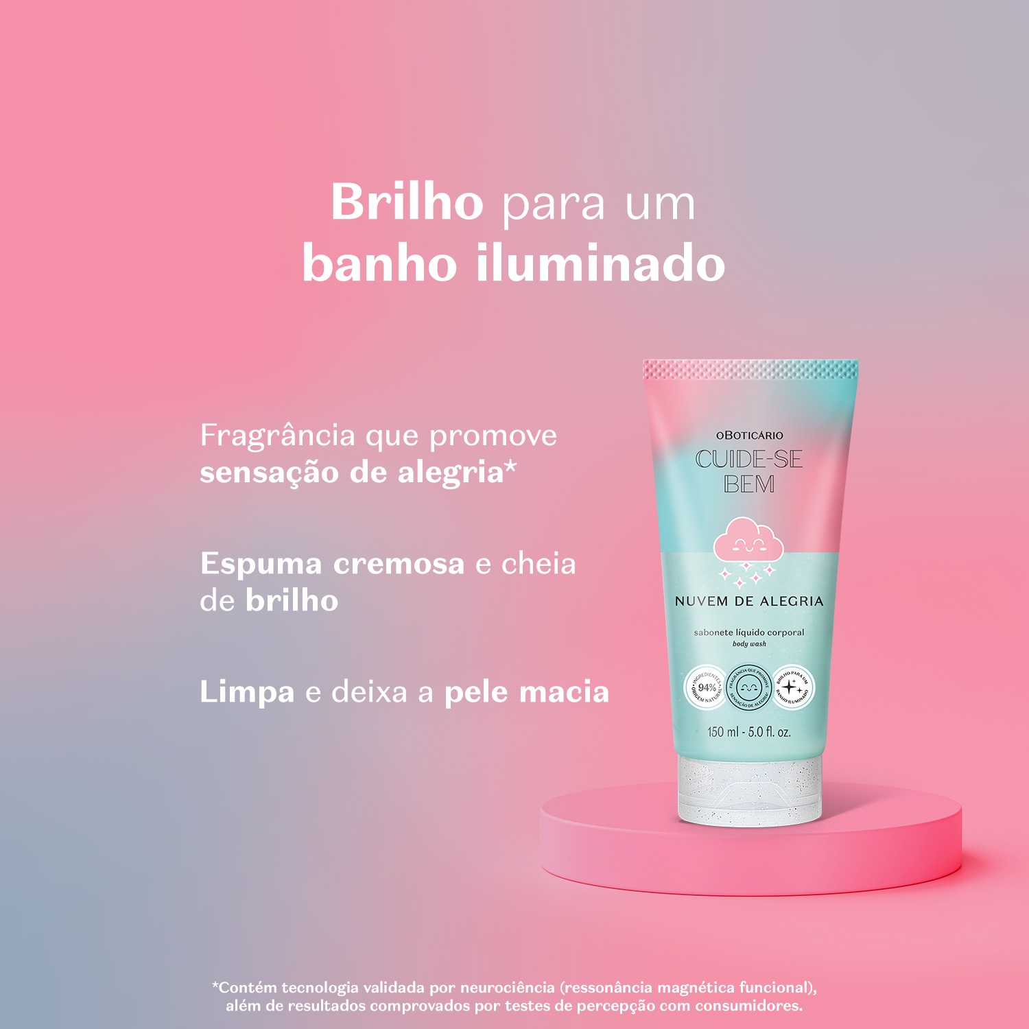 Sabonete Líquido Corporal Cuide-se Bem Nuvem de Alegria 150ml