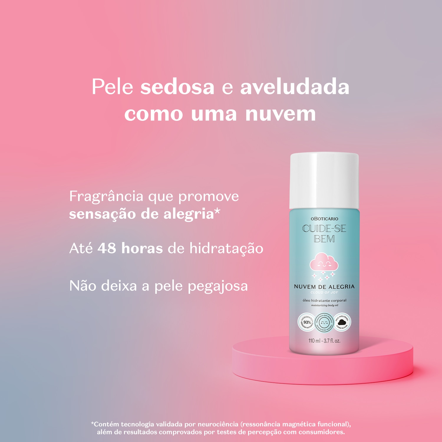 Óleo Hidratante Corporal Cuide-se Bem Nuvem de Alegria 110ml