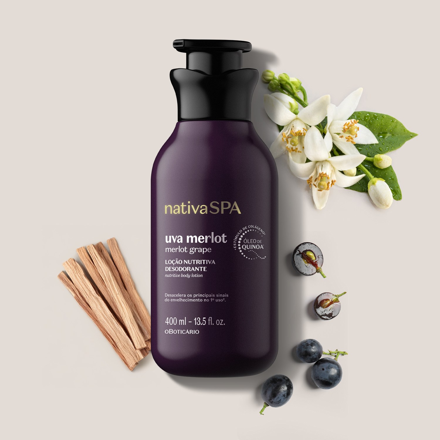 Loção Nutritiva Desodorante Nativa Spa Uva Merlot 400ml