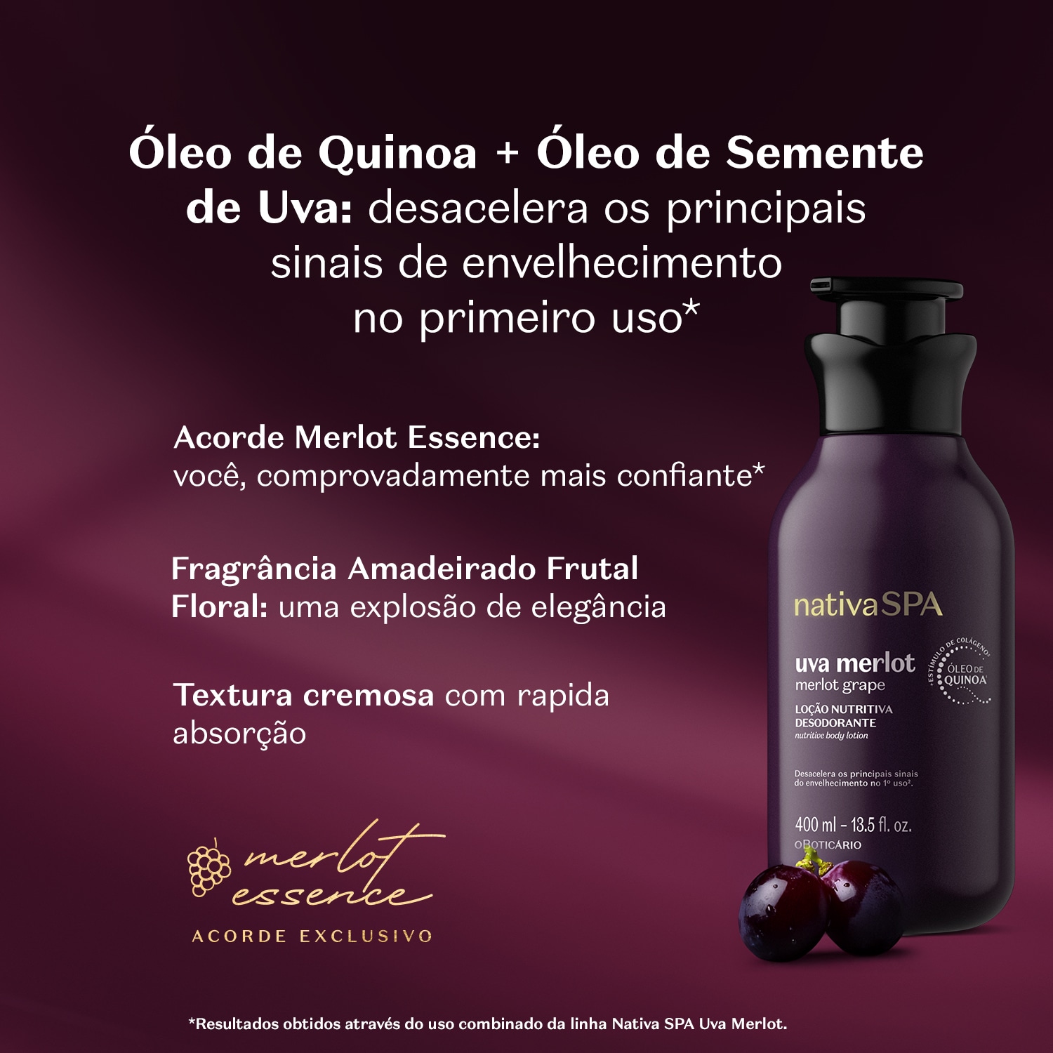 Loção Nutritiva Desodorante Nativa Spa Uva Merlot 400ml