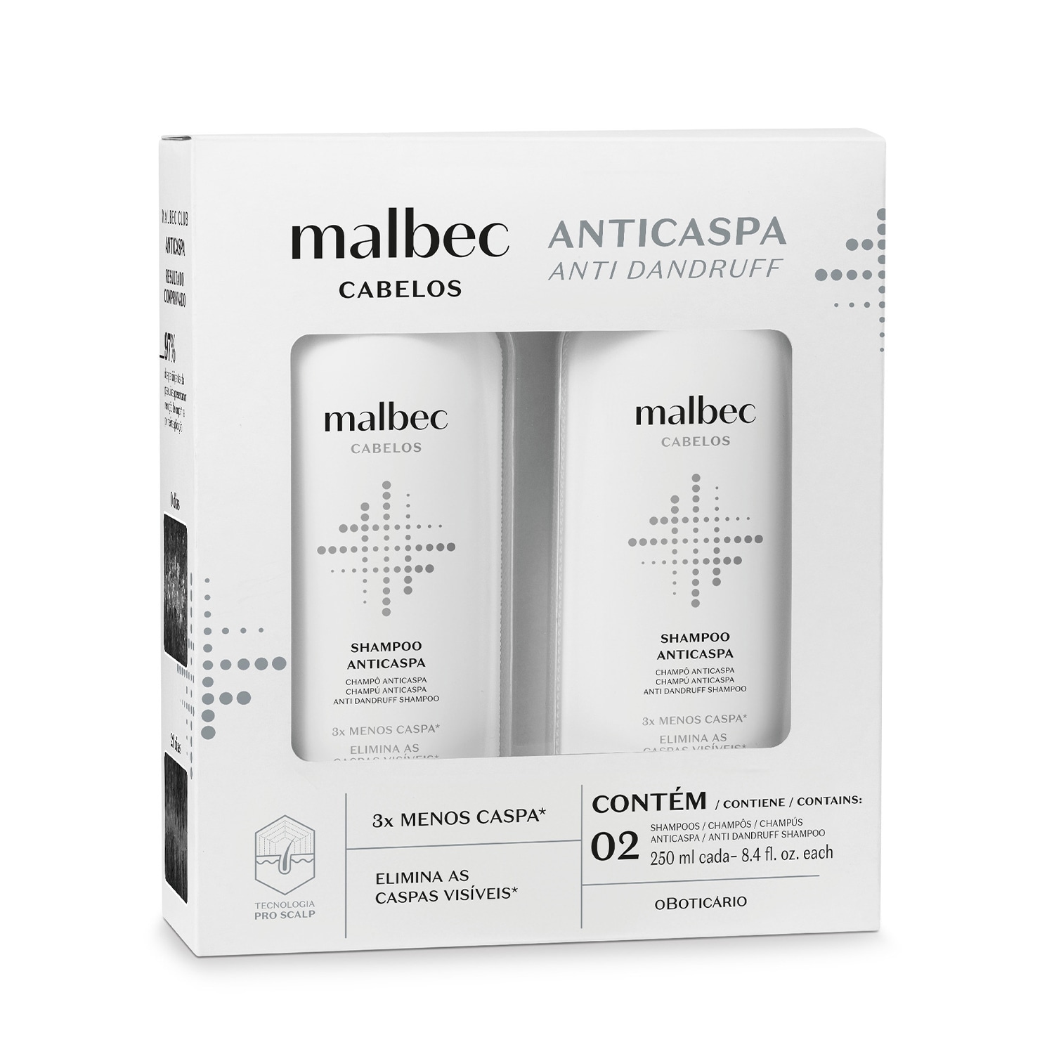 Kit Shampoo Anticaspa Malbec (2 itens)