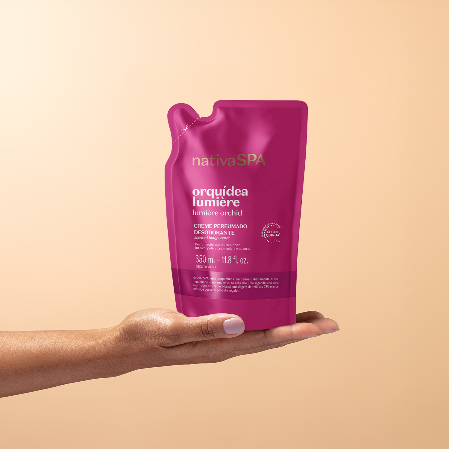 Refil Creme Perfumado Desodorante Nativa SPA Orquídea Lumière 350ml