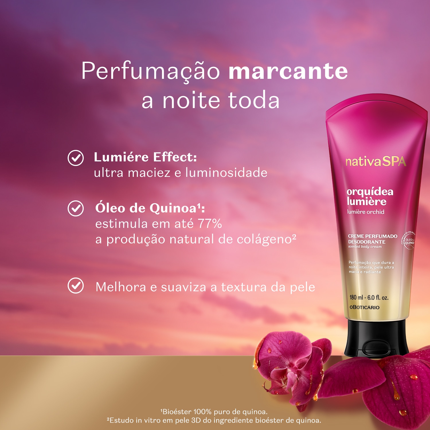 Creme Perfumado Desodorante Nativa SPA Orquídea Lumière 180ml