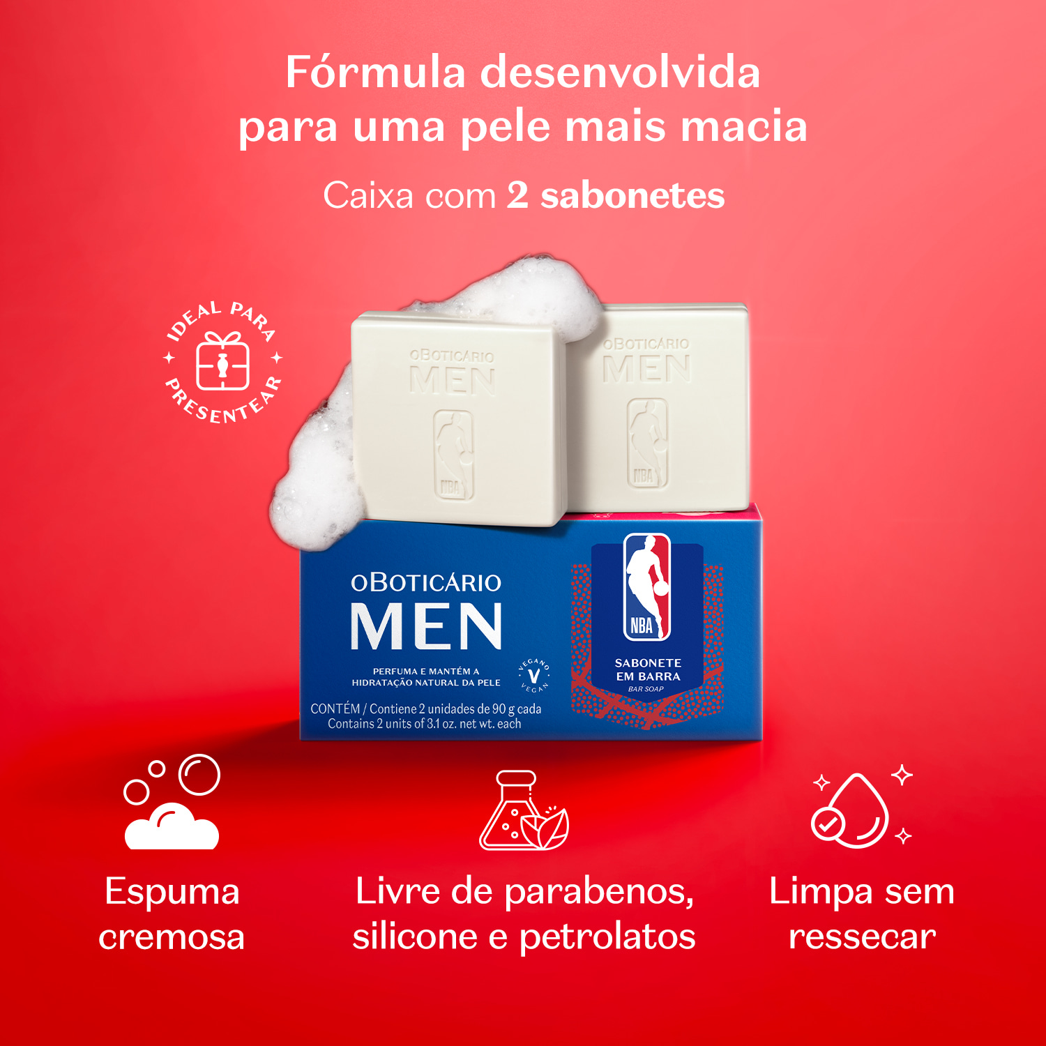 Kit Sabonete Em Barra Men NBA 2x90g