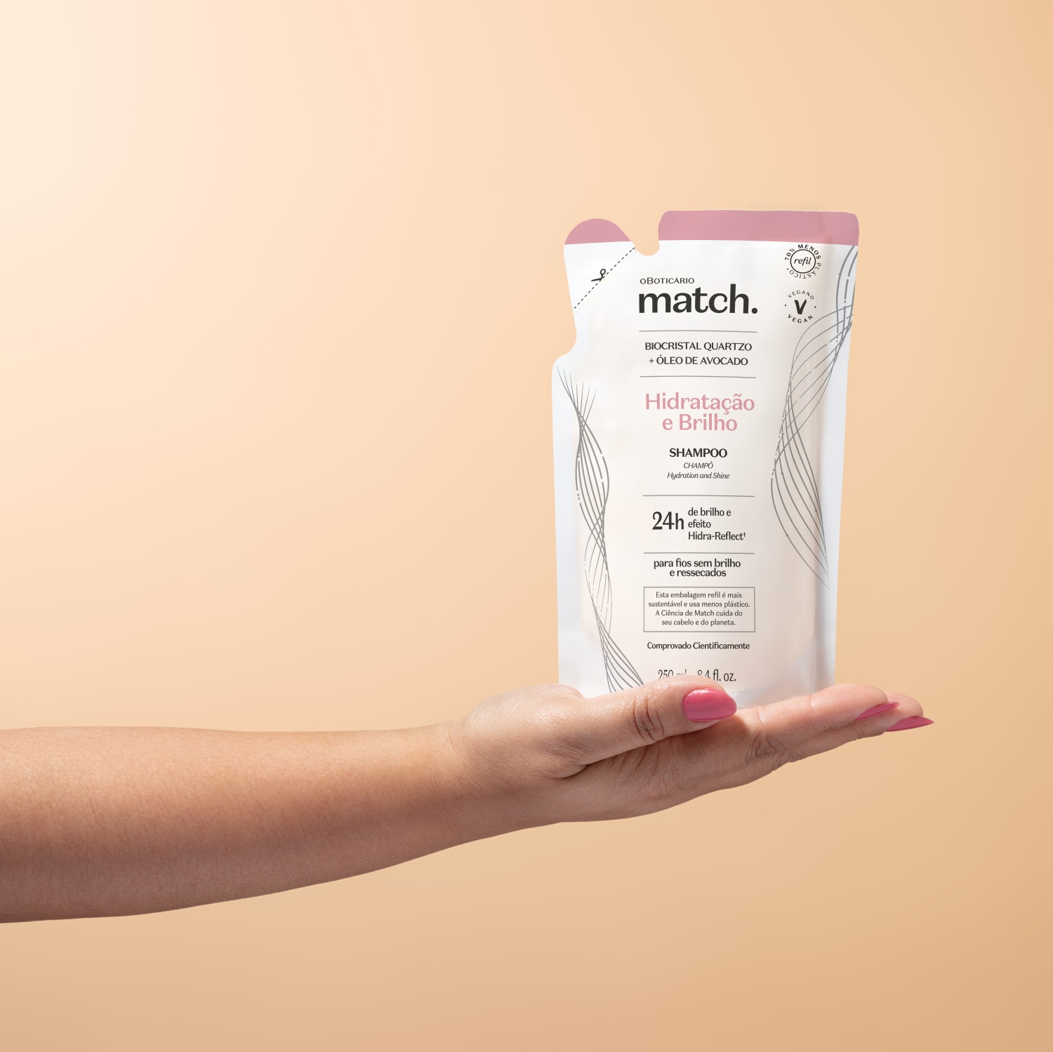 Refil Shampoo Match Hidratação e Brilho 250ml