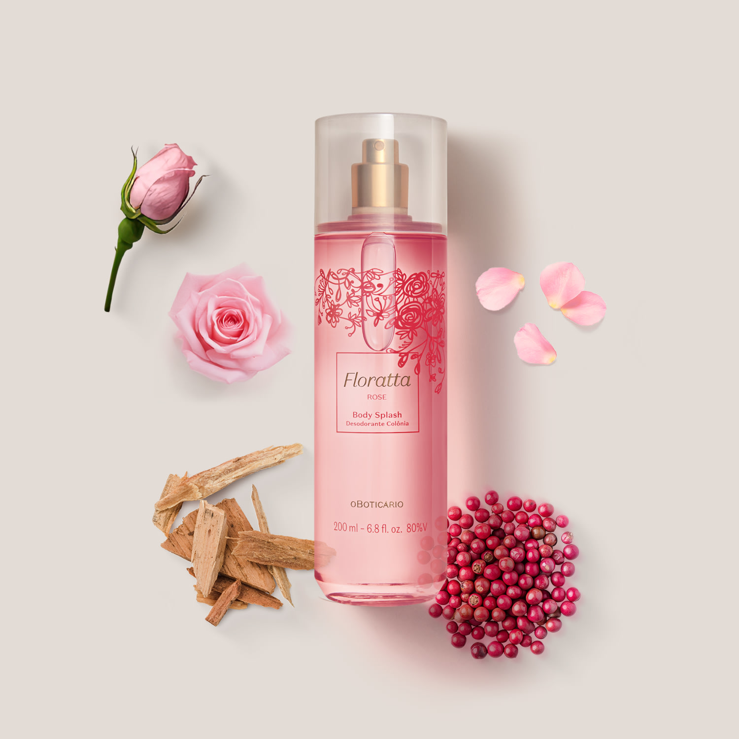 Body Splash Desodorante Colônia Floratta Rose 200ml