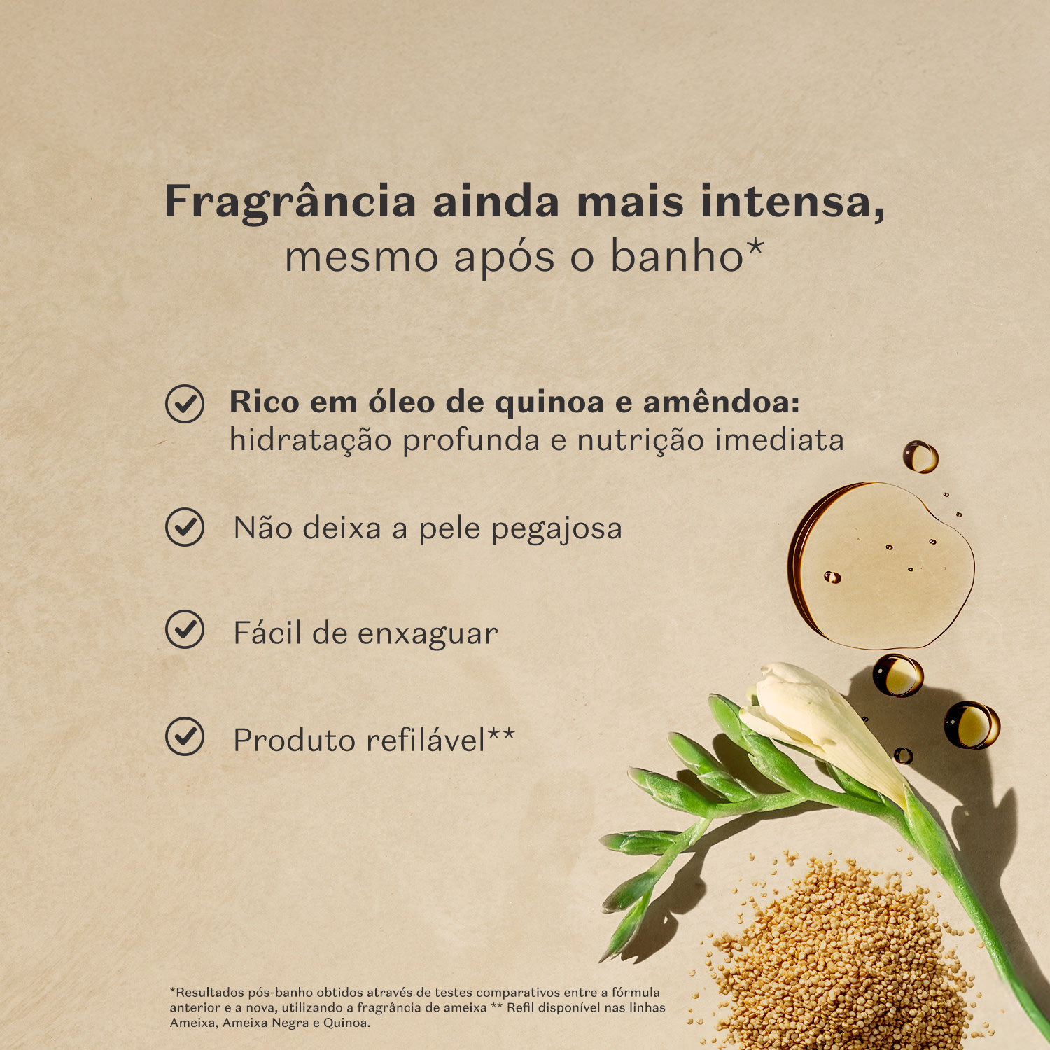 Óleo Glorioso Hidratante Desodorante Corporal Nativa Spa Quinoa E Amêndoas 200ml