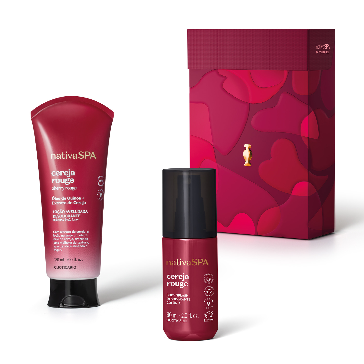 Kit Presente Dia dos Namorados Nativa Spa Cereja Rouge (2 itens) Kit Presente Dia dos Namorados Nativa Spa Cereja Rouge (2 itens)