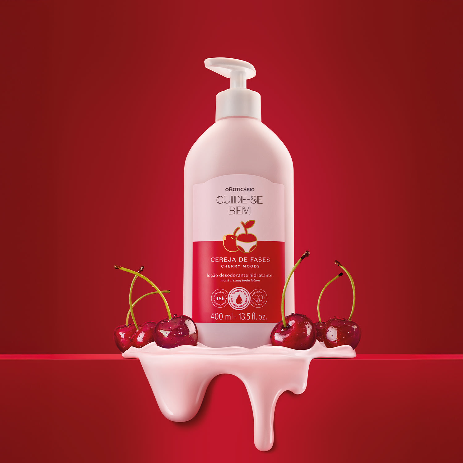 Loção Desodorante Hidratante Corporal Cuide-se Bem Cereja De Fases 400ml