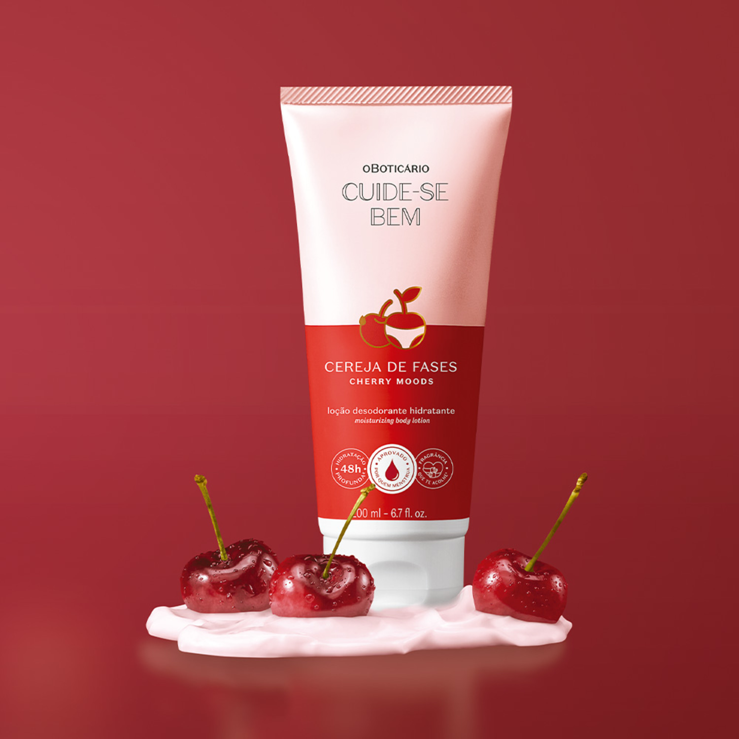Loção Desodorante Hidratante Corporal Cuide-se Bem Cereja De Fases 200ml