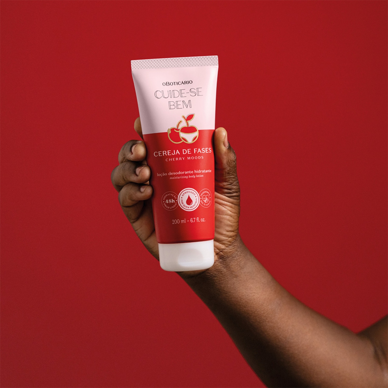 Loção Desodorante Hidratante Corporal Cuide-se Bem Cereja De Fases 200ml