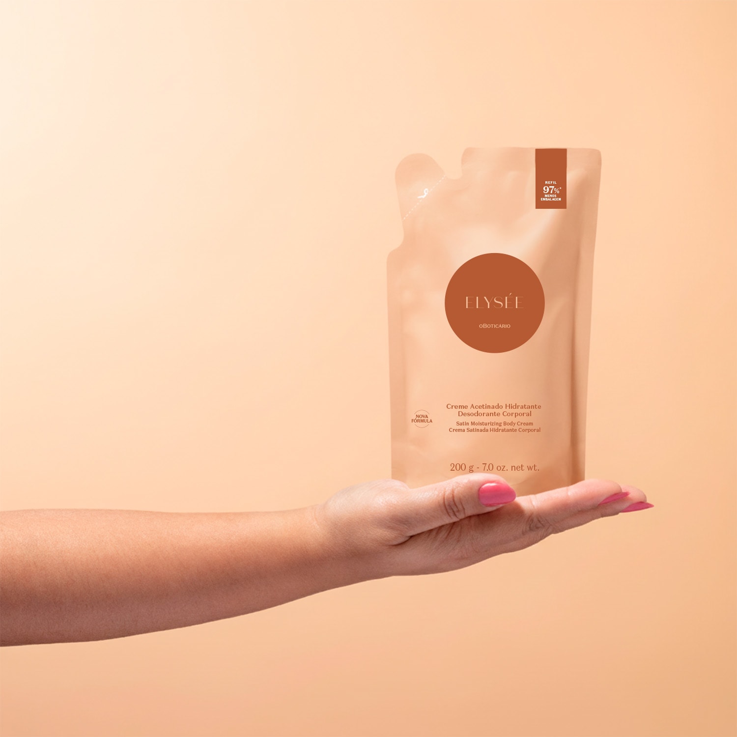 Refil Creme Desodorante Hidratante Corporal Acetinado Elysée 200g