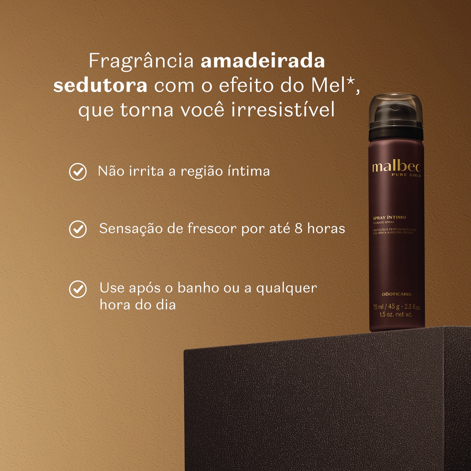 Spray íntimo Malbec Pure Gold 75ml