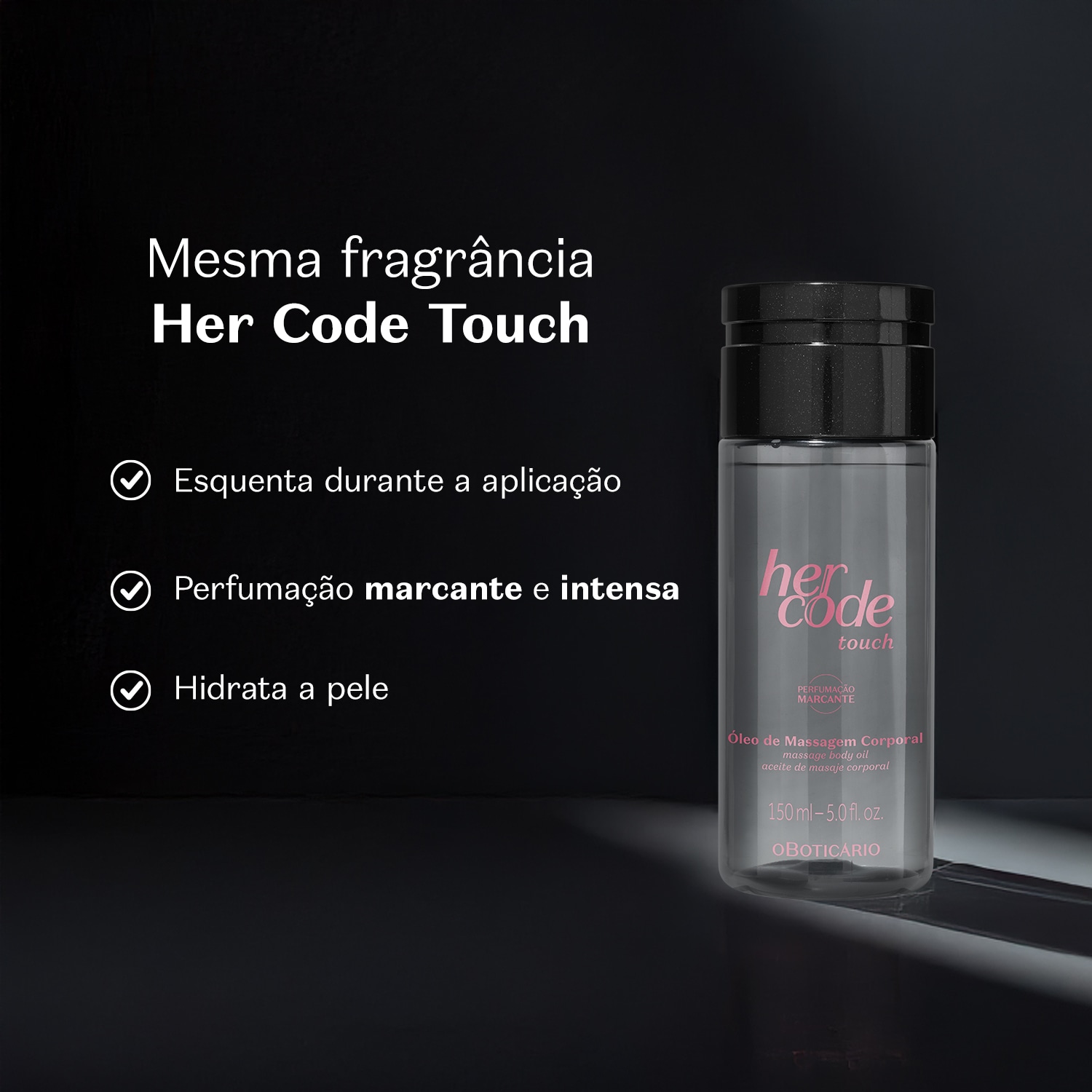 Óleo De Massagem Corporal Her Code Touch 150ml