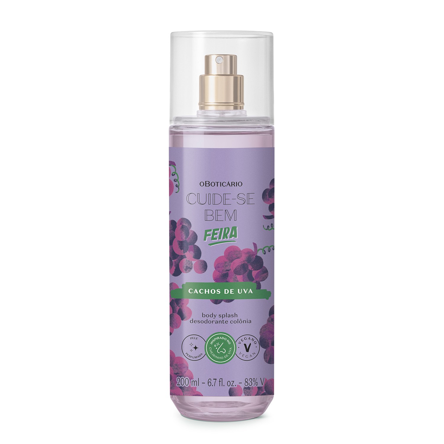 Body Splash Desodorante Colônia Cuide - se Bem Feira Cachos de Uva 200ml Body Splash Desodorante Colônia Cuide - se Bem Feira Cachos de Uva 200ml
