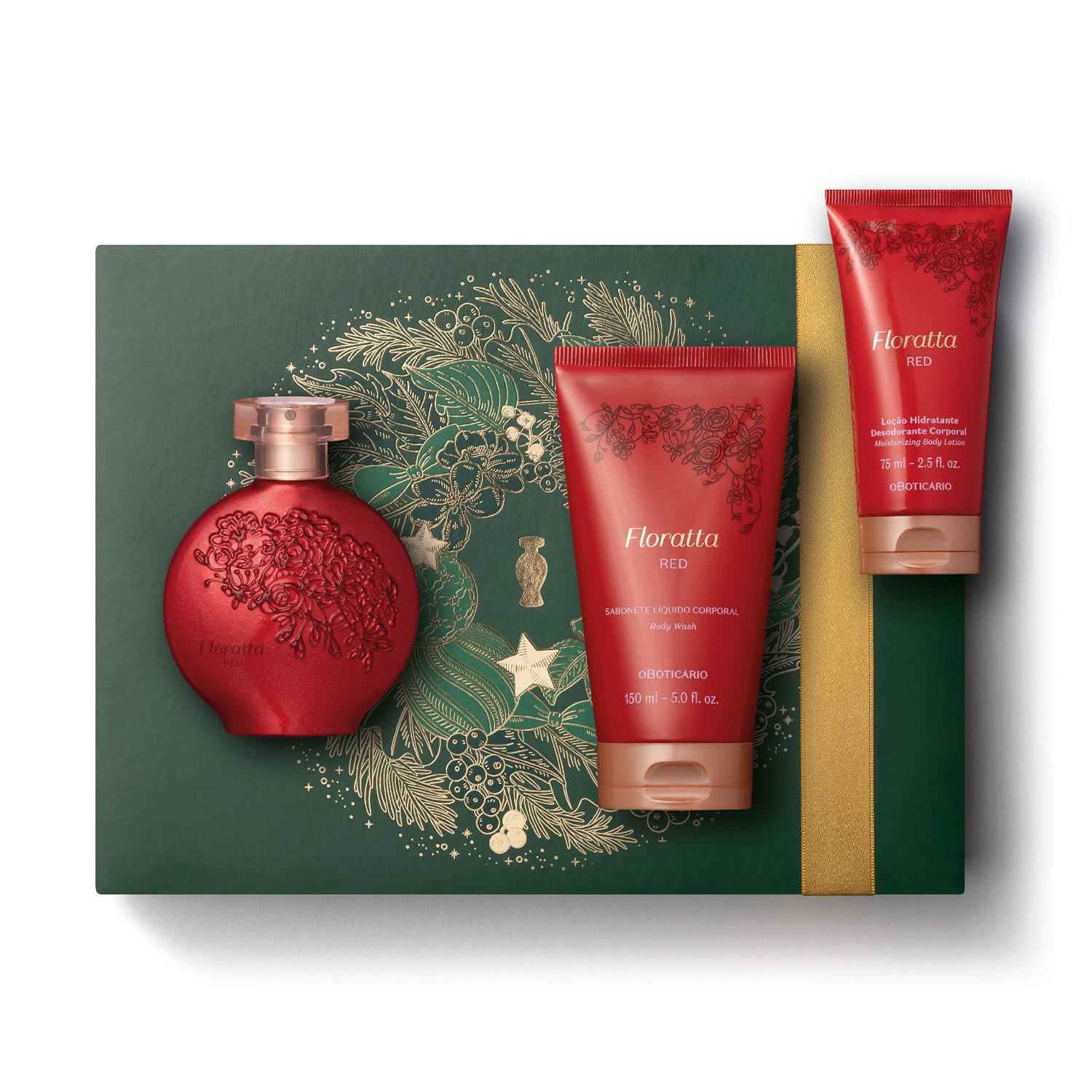 Kit Presente Natal Floratta Red (3 itens)