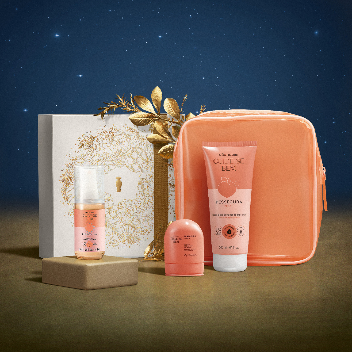 Kit Presente Natal Cuide-Se Bem Pessegura (4 itens)