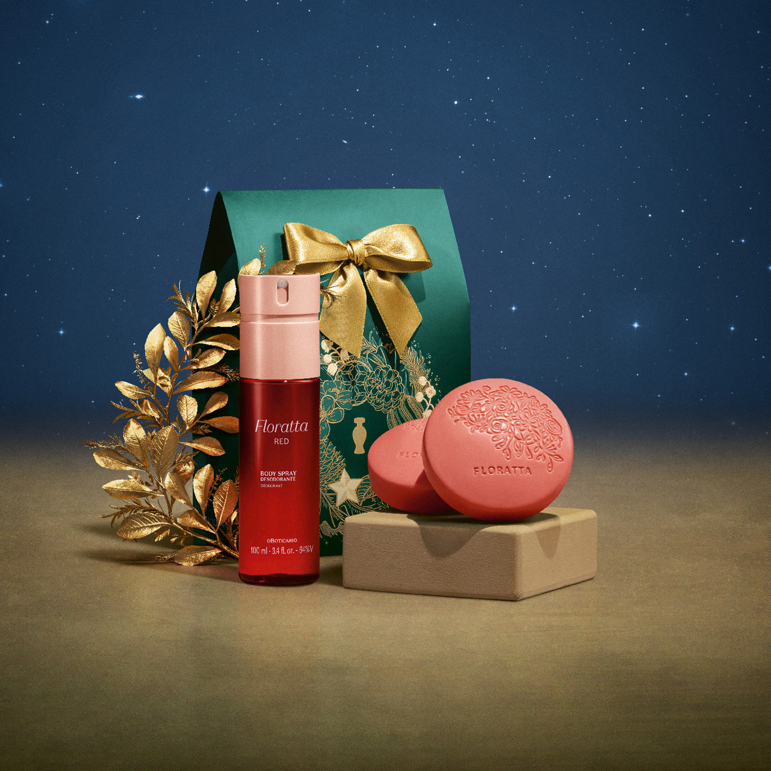 Kit Presente Natal Floratta Red Cuidados (2 itens)