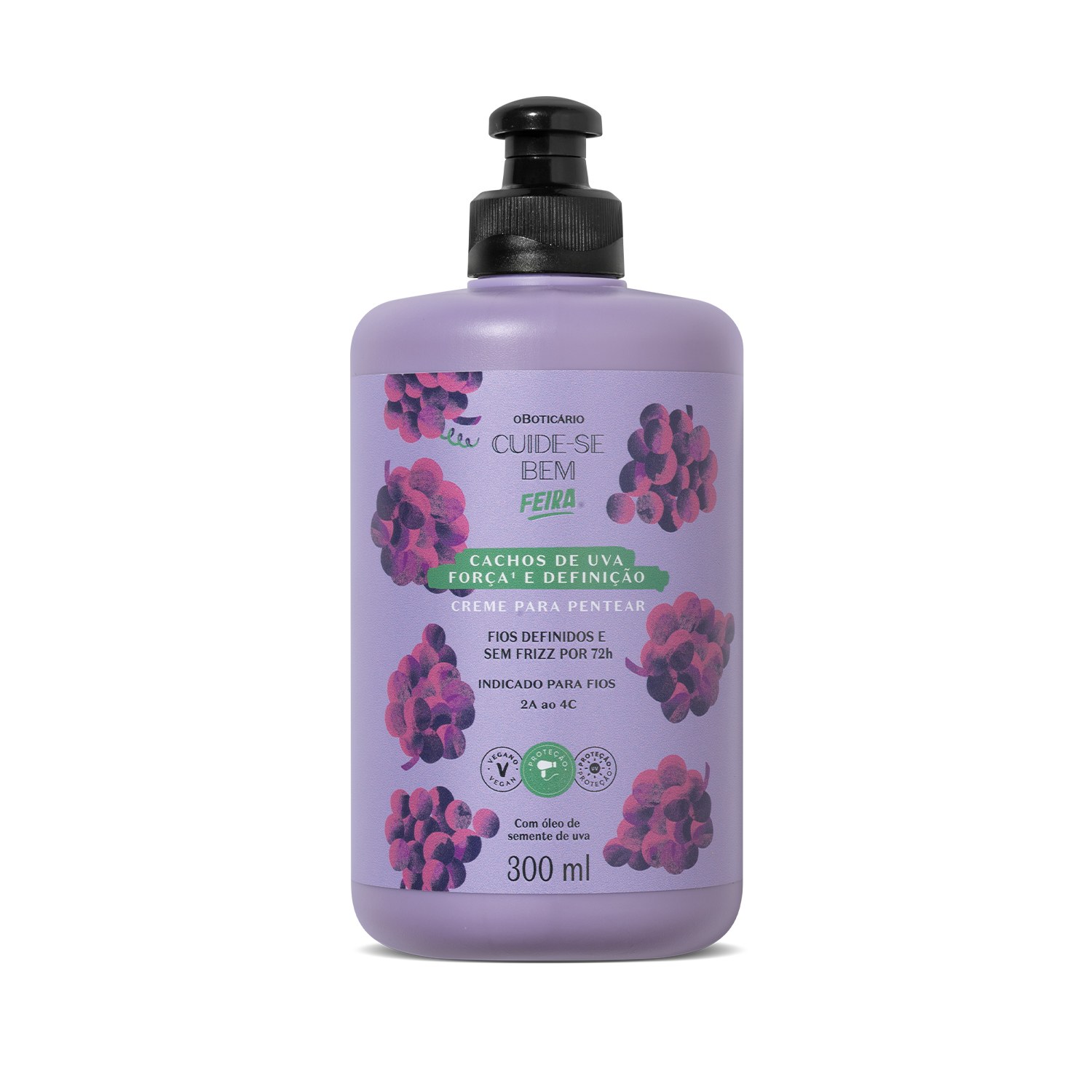Creme Para Pentear Cuide - se Bem Feira Cachos de Uva 300ml Creme Para Pentear Cuide - se Bem Feira Cachos de Uva 300ml