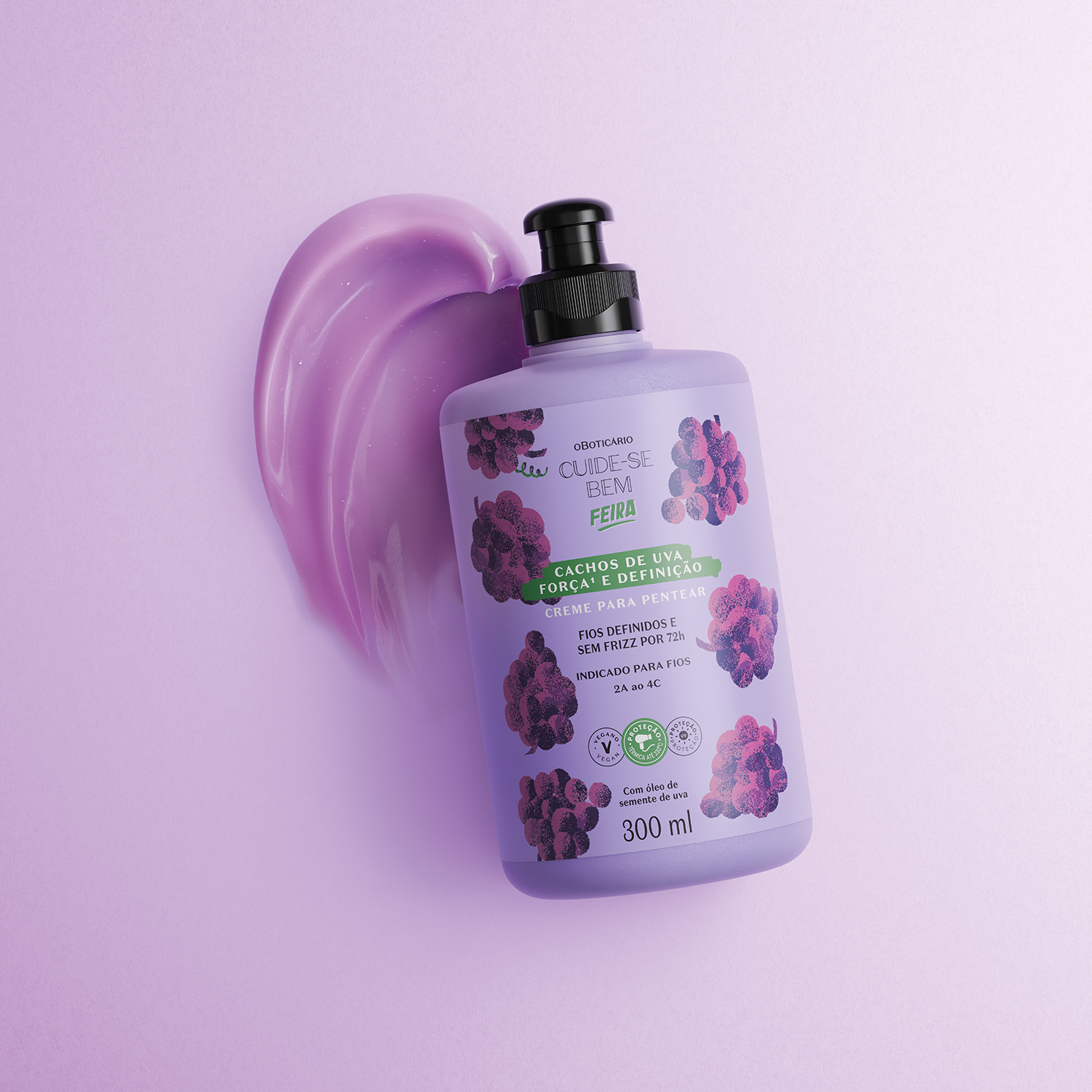 Creme Para Pentear Cuide-se Bem Feira Cachos de Uva 300ml