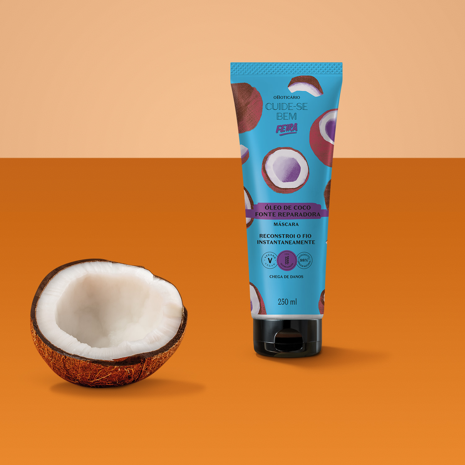 Máscara Capilar Cuide-se Bem Feira Óleo de Coco 250ml