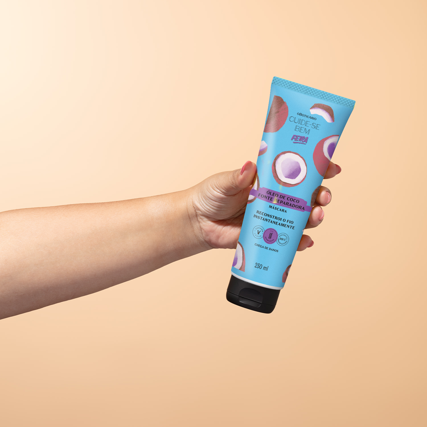 Máscara Capilar Cuide-se Bem Feira Óleo de Coco 250ml
