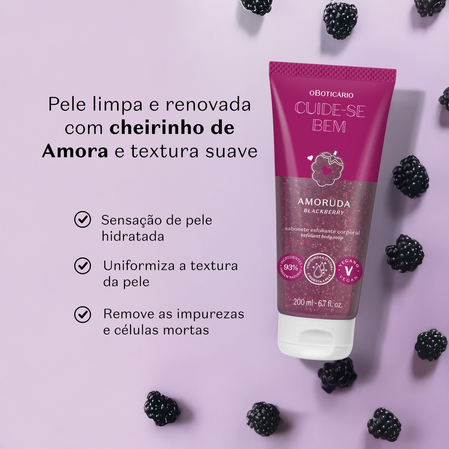 Sabonete Esfoliante Corporal Cuide-se Bem Amoruda 200ml