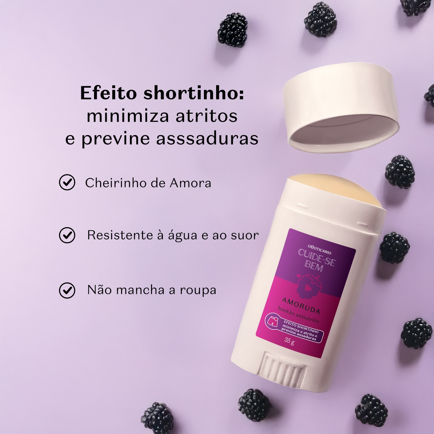Bastão Anti-Atrito Cuide-se Bem Amoruda 35g
