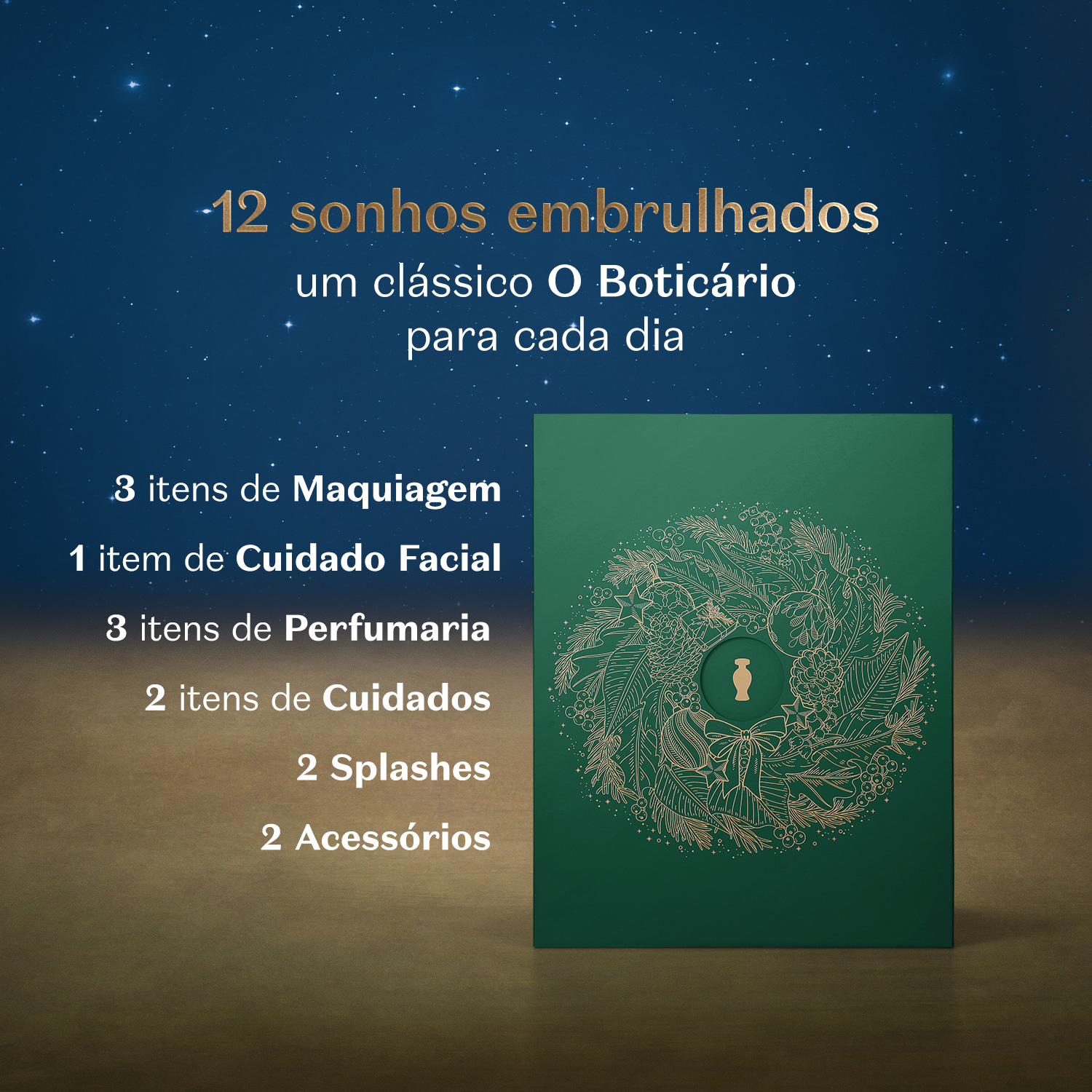 Calendário do Advento 2025 O Boticário (12 itens)