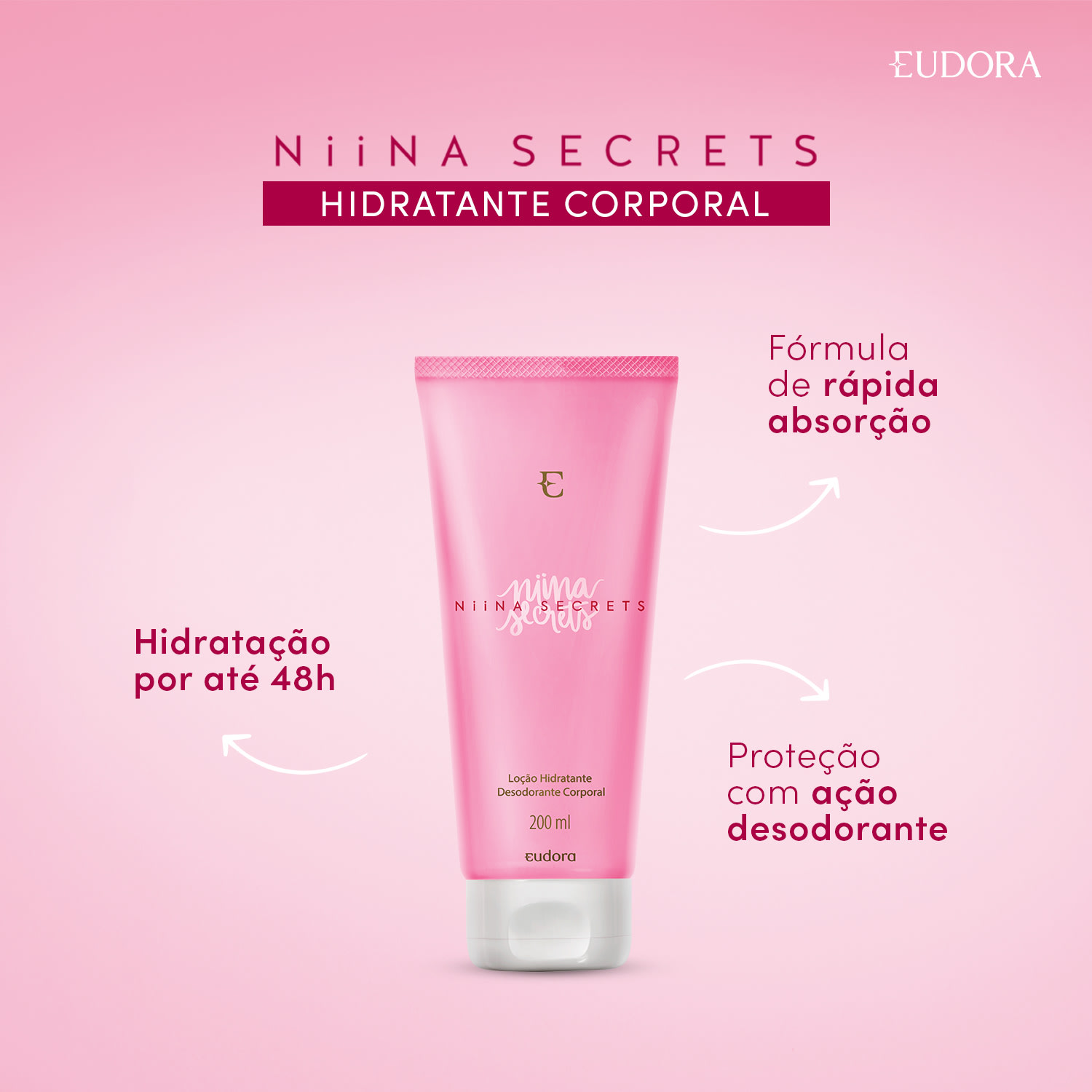 Loção Hidratante Desodorante Corporal Niina Secrets 200ml