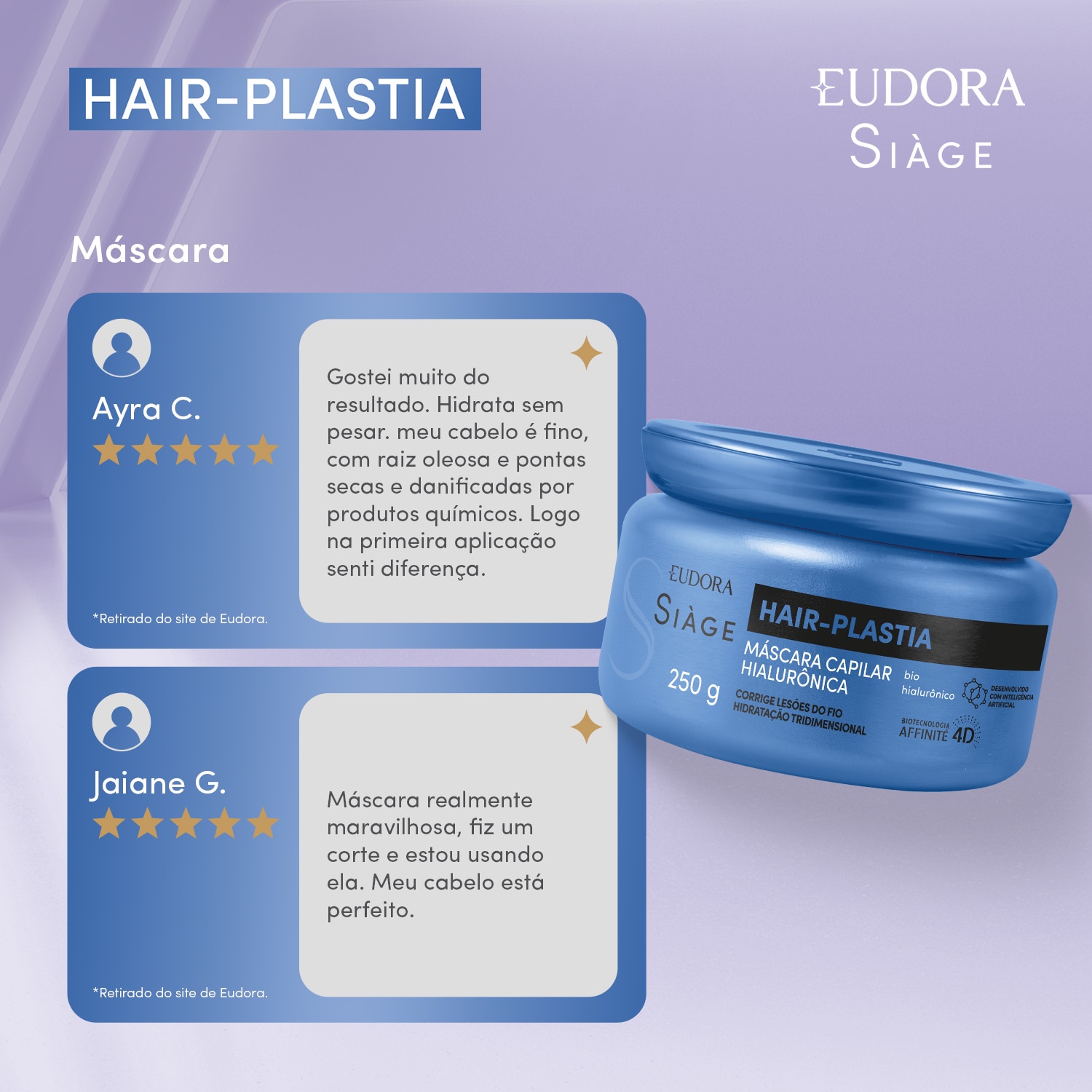 Eudora Siàge Hair-Plastia Máscara Capilar 250g 4