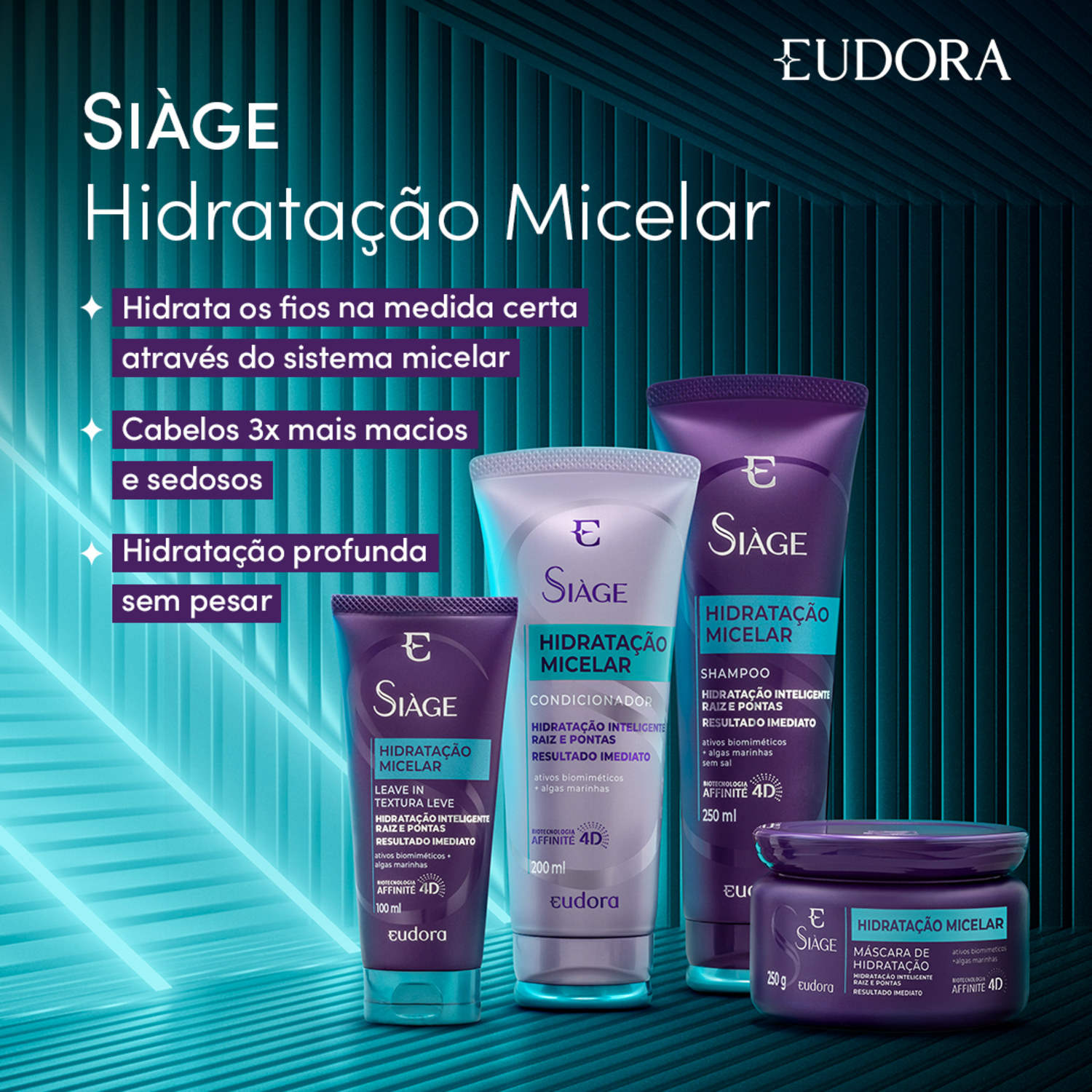 Combo Siàge Hidratação Micelar: Shampoo 250ml + Condicionador 200ml