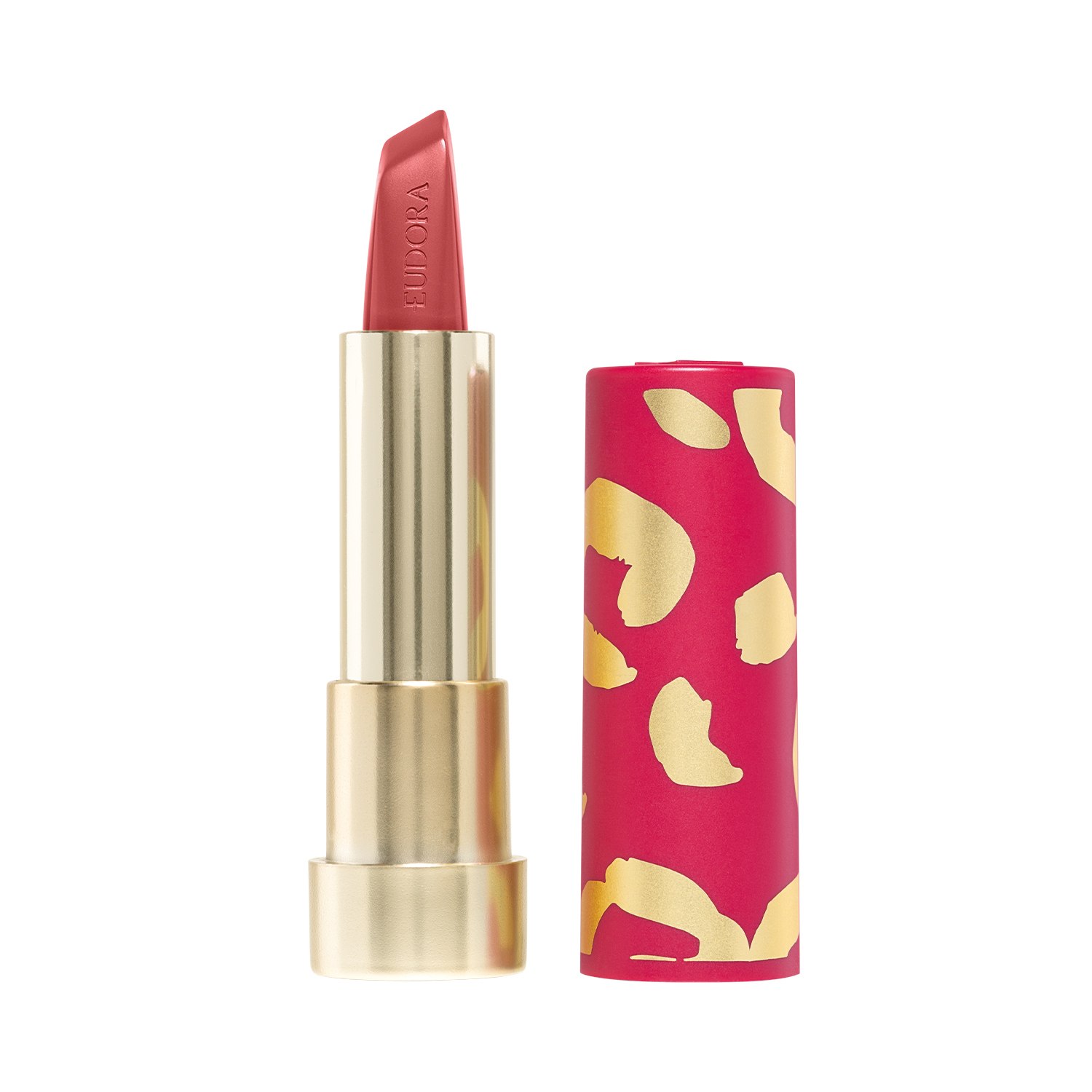 Combo Glamourosa e Destemida: Batom Alaranjado 3,4g + Case Rosa