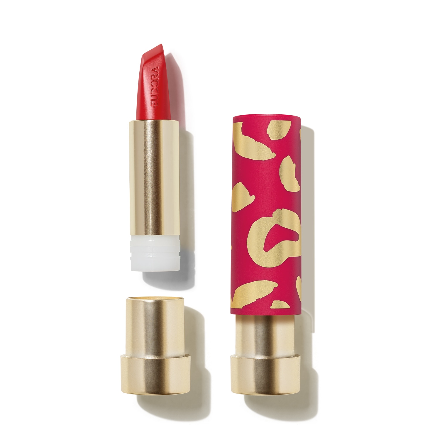 Combo Glamourosa e Destemida: Batom Alaranjado 3,4g + Case Rosa