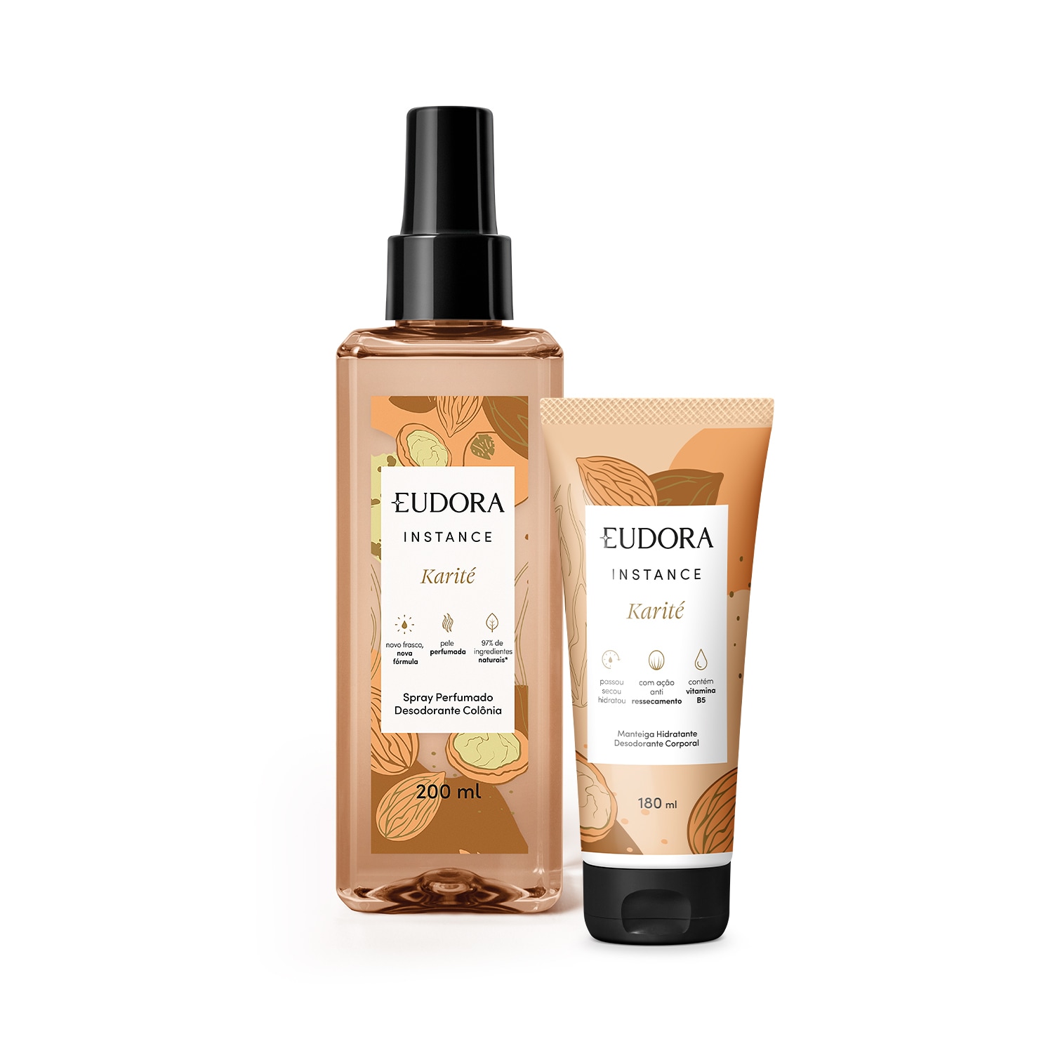 Combo Instance: Manteiga Hidratante Desodorante Corporal 180ml + Spray Perfumado Desodorante Colônia 200ml 1