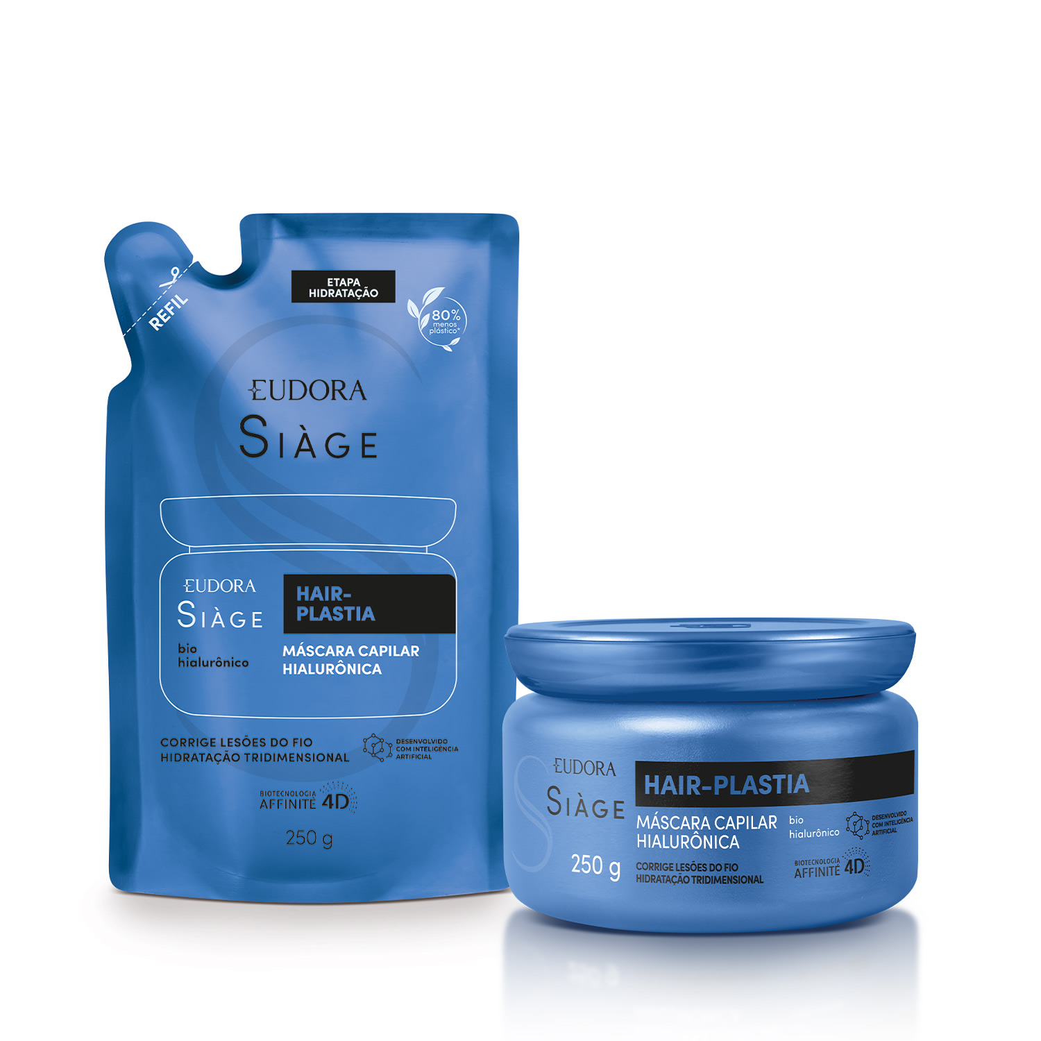 Combo Siàge Hair-Plastia Reparos: Máscara Capilar 250g + Refil Máscara Capilar 250g 1