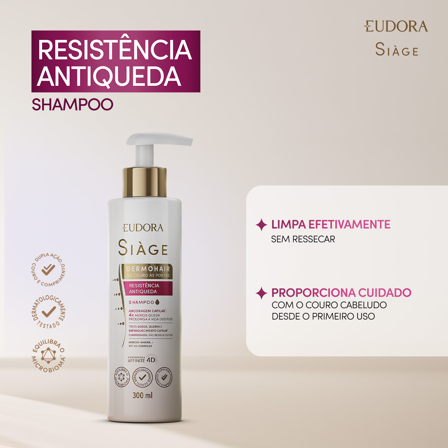Combo Siàge Antiqueda: Shampoo 300ml + Condicionador 280ml