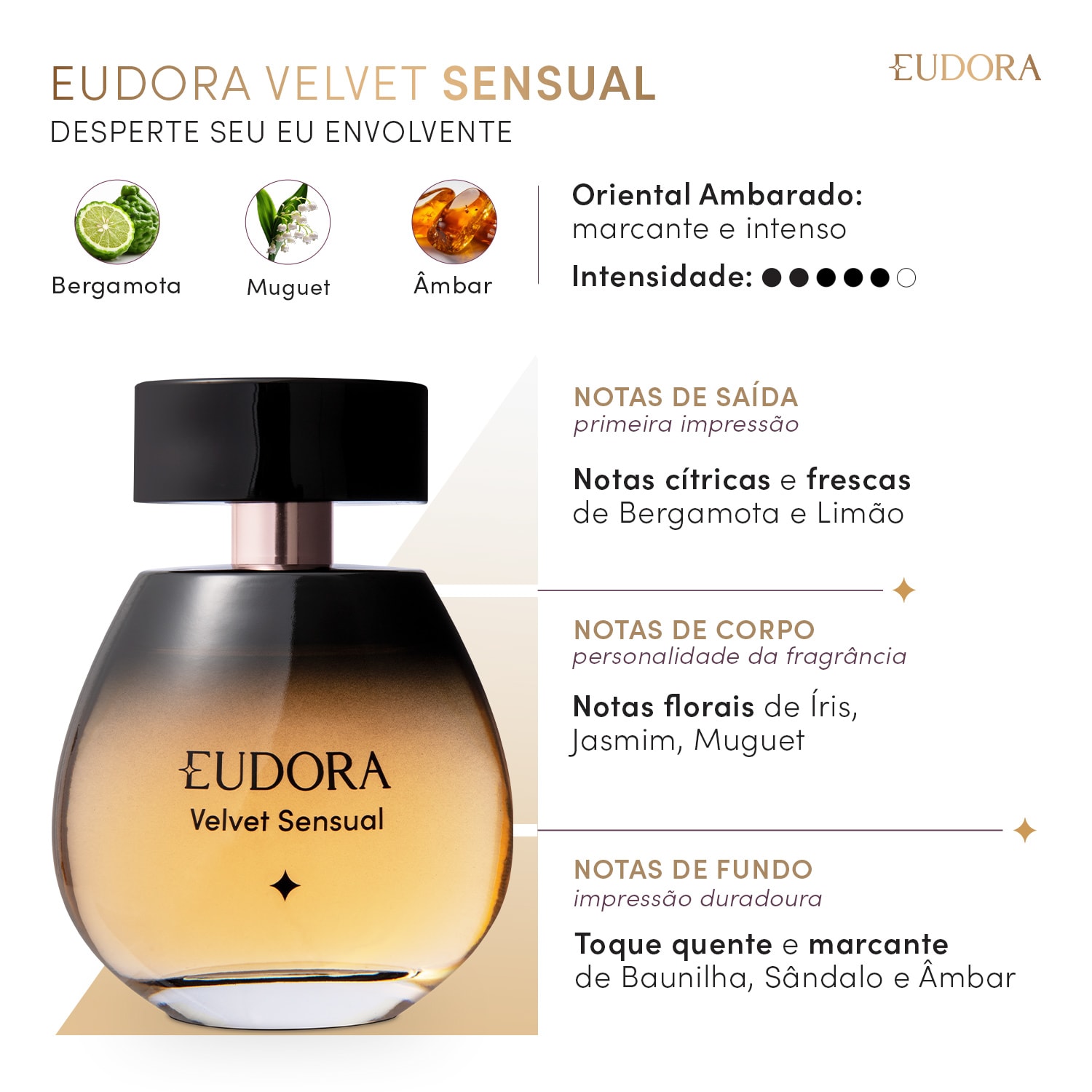 Eudora Velvet Sensual Desodorante Colônia 100ml