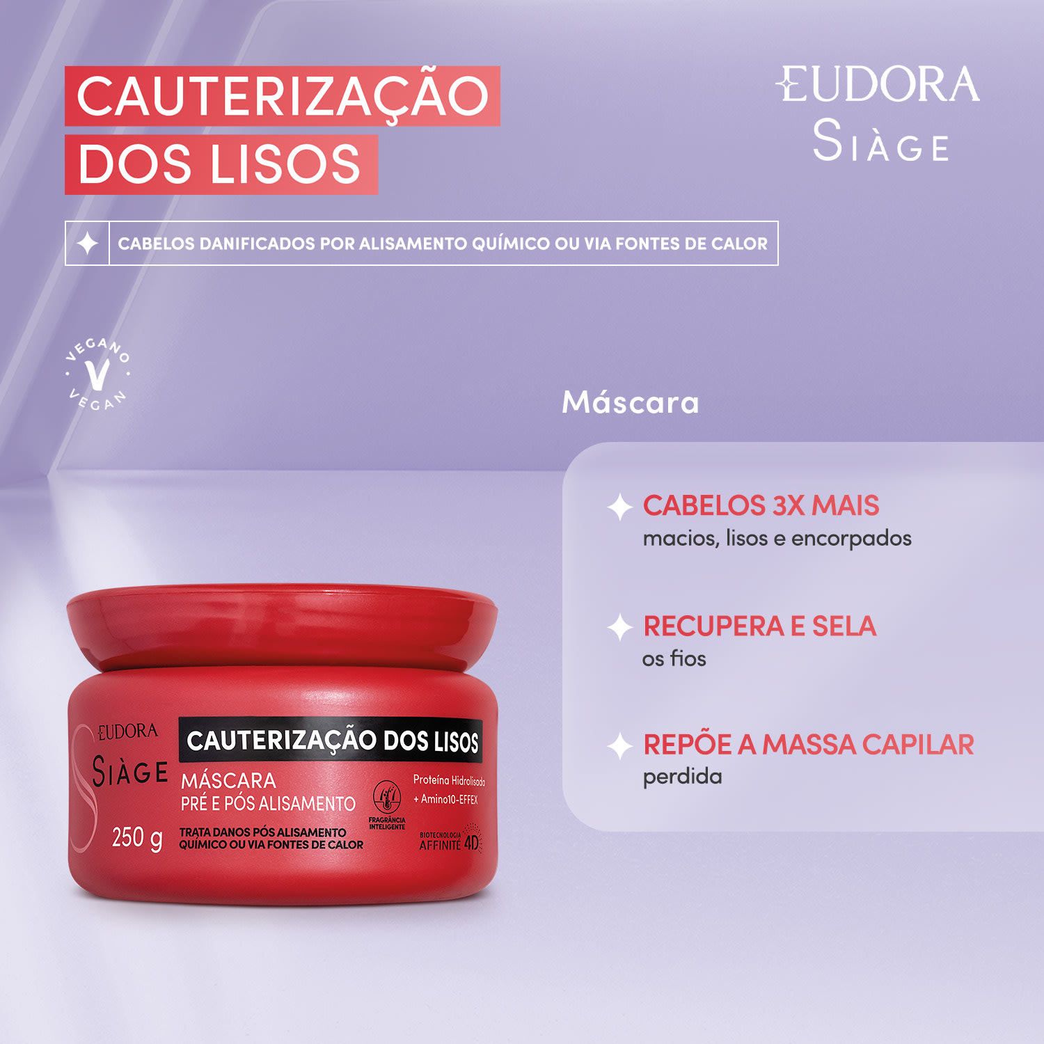 Máscara Capilar Siàge Cauterização dos Lisos 250g 2