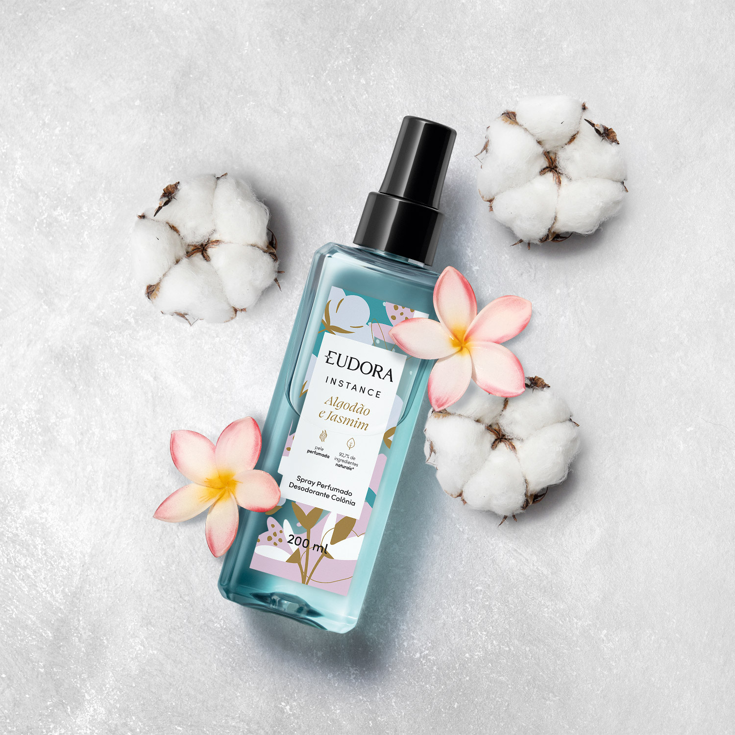 Eudora Instance Algodão e Jasmim - Spray Perfumado Desodorante Colônia 200ml 2