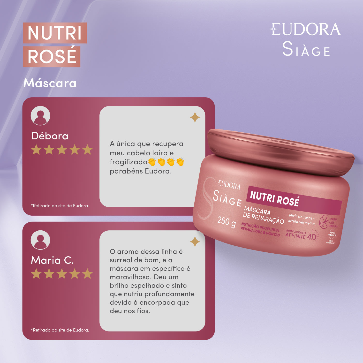 Máscara Capilar Siàge Nutri Rosé 250g 3