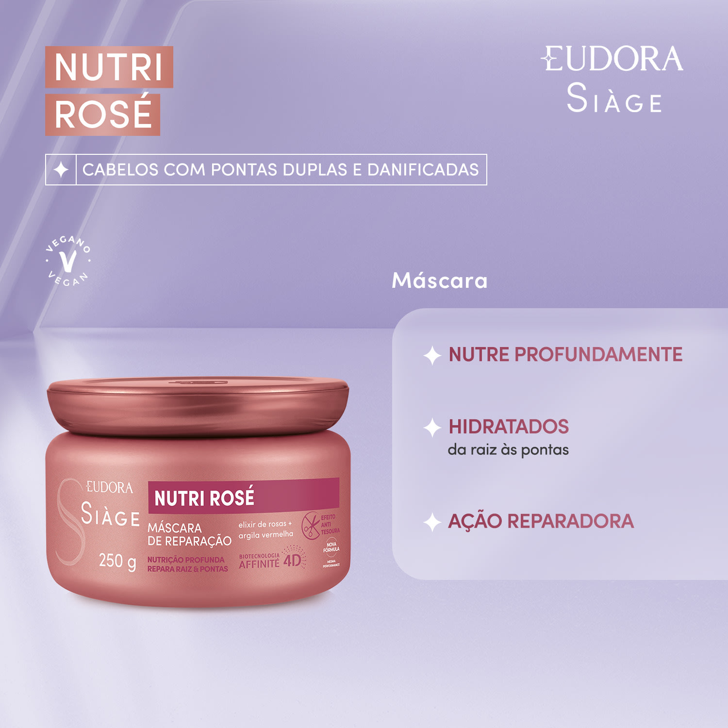 Máscara Capilar Siàge Nutri Rosé 250g 2
