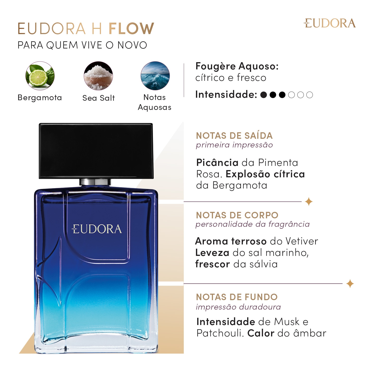 Eudora H Flow Desodorante Colônia 100ml 2