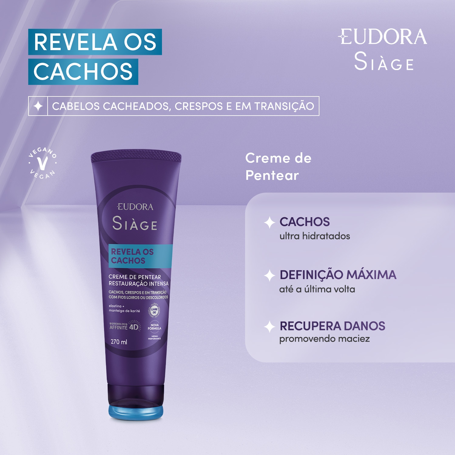 Creme Para Pentear Siàge Revela Os Cachos 270ml 2