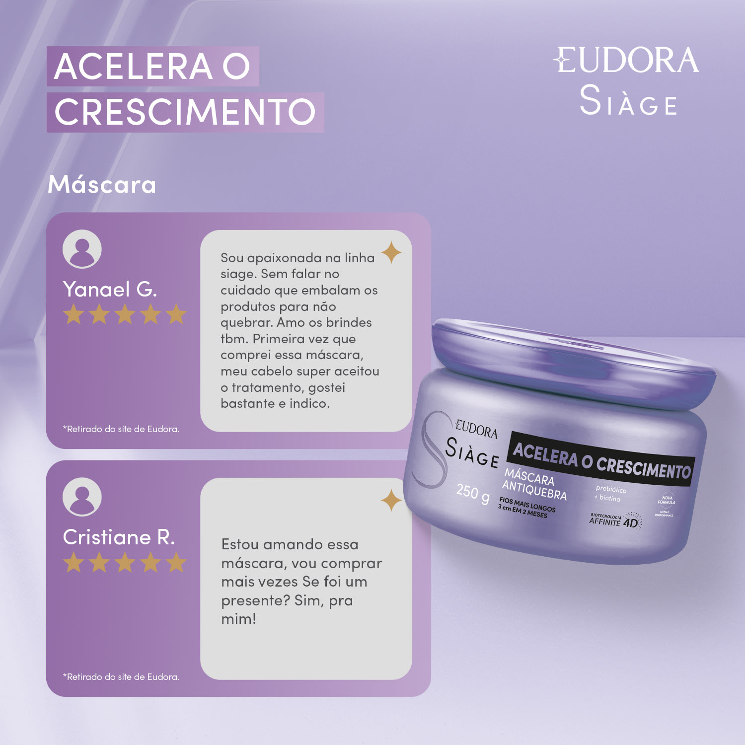 Máscara Capilar Siàge Acelera o Crescimento 250g 4