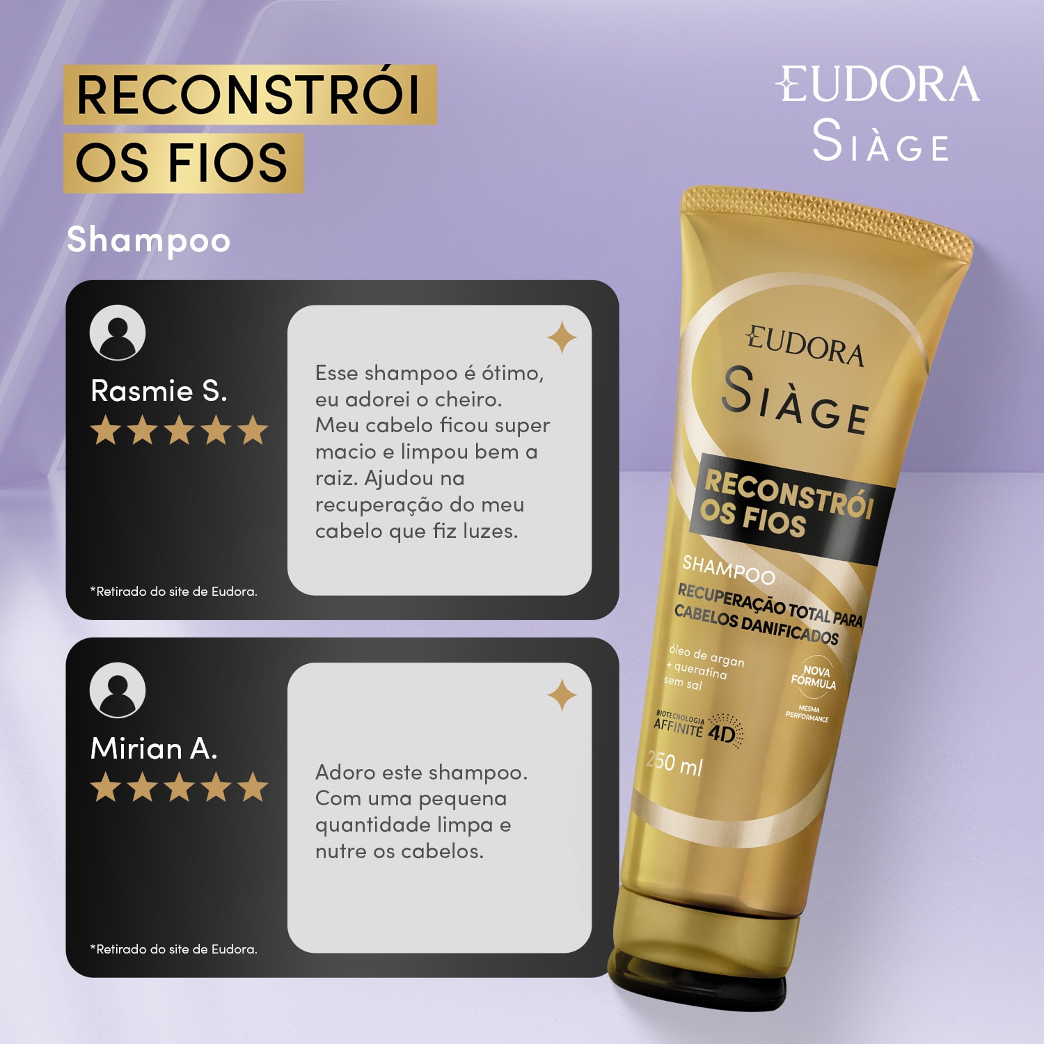 Refil Shampoo Siàge Reconstrói os Fios 400ml