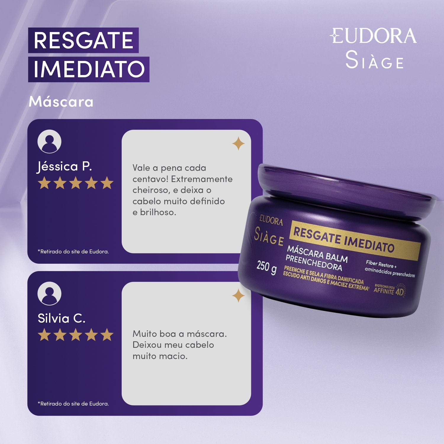 Máscara Balm Preenchedora Siàge Resgate Imediato 250g 3