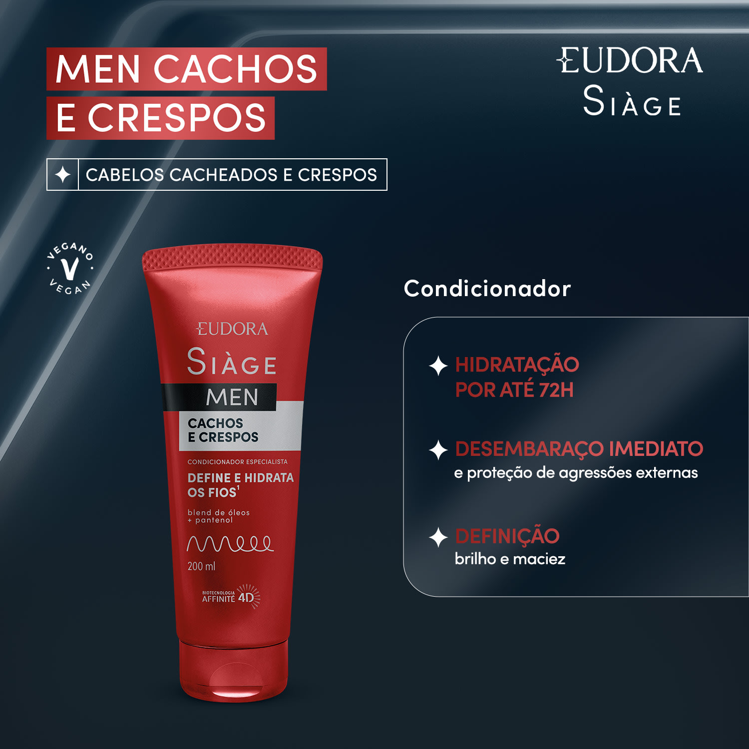 Condicionador Siàge Men Cachos e Crespos 200ml