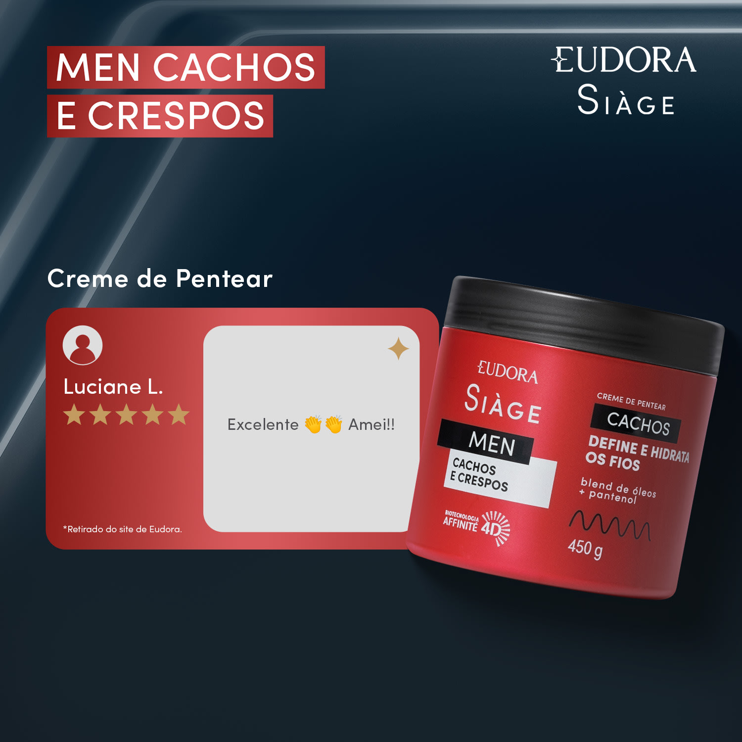 Creme para Pentear Siàge Men Cacheados 450g