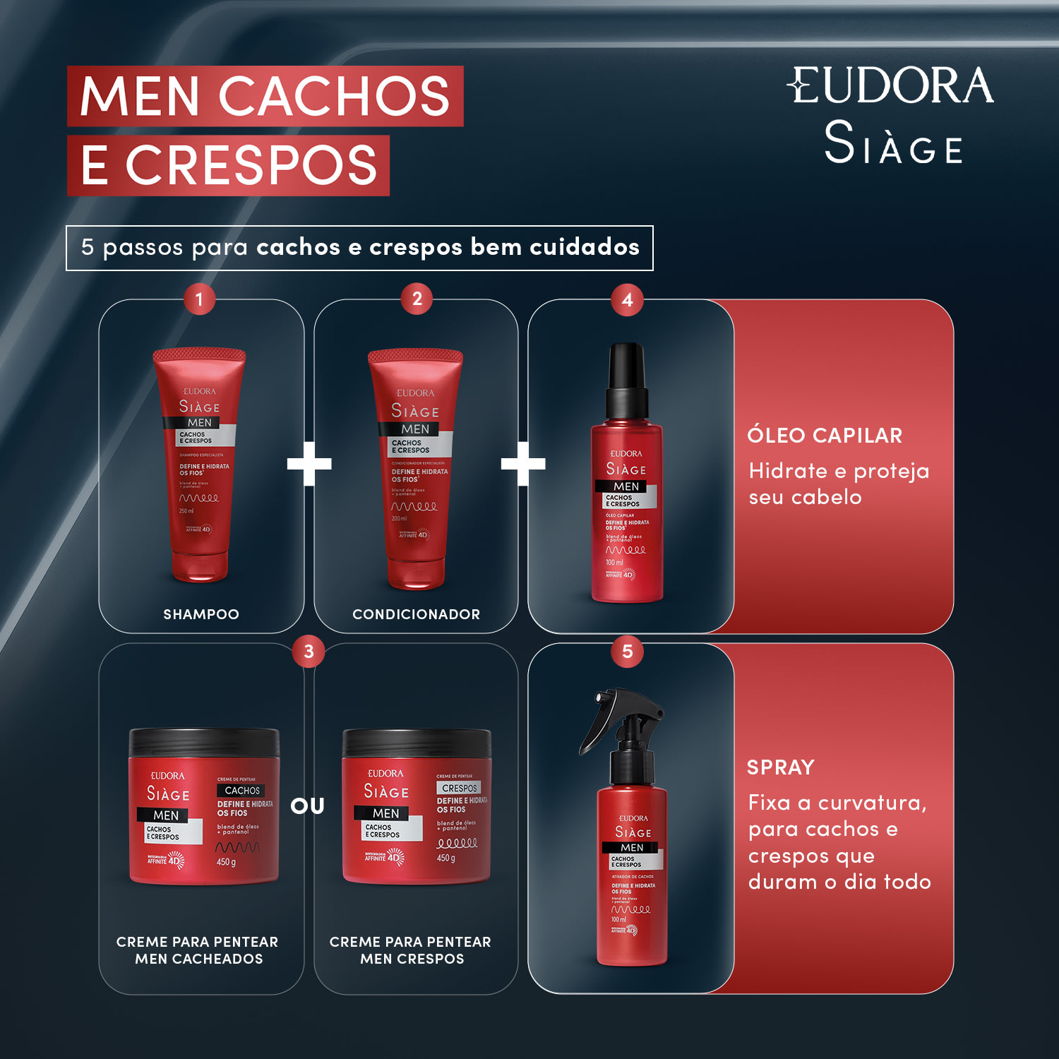 Creme para Pentear Siàge Men Cacheados 450g